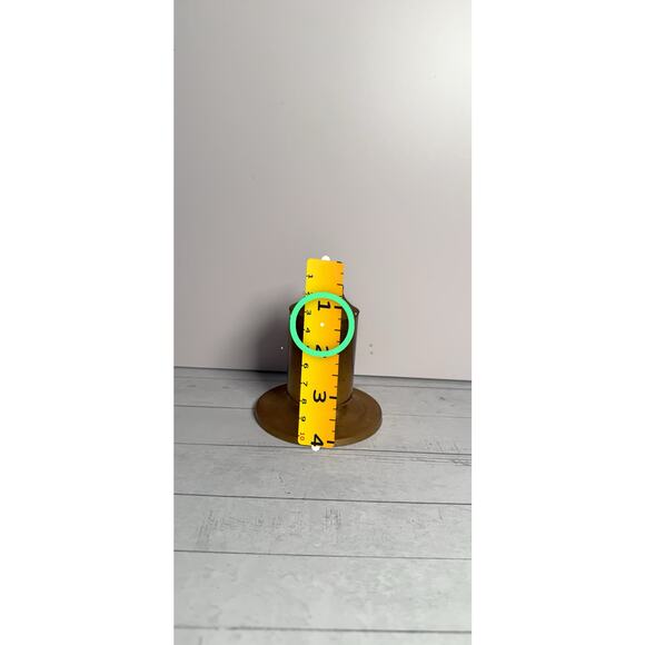 Vintage MCM Brass Oil Candlesticks Set of 3 - Picture 8 of 8